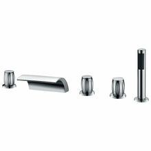 Load image into Gallery viewer, Della 3-Handle Deck-Mount Roman Tub Faucet in Chrome- Anzzi