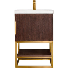 Load image into Gallery viewer, James Martin Columbia 24&quot; Coffee Oak - Radiant Gold Single Vanity- James Martin