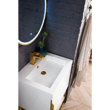 Load image into Gallery viewer, James Martin Columbia 24&quot; Glossy White - Radiant Gold Single Vanity