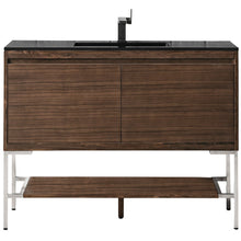 Load image into Gallery viewer, James Martin Milan 47.3&quot; Mid Century Walnut - Brushed Nickel Single Vanity- James Martin