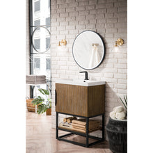 Load image into Gallery viewer, James Martin Columbia 24&quot; Latte Oak - Matte Black Single Vanity