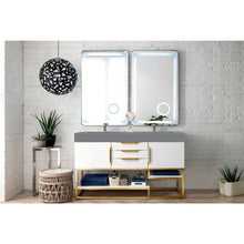 Load image into Gallery viewer, James Martin Columbia 59&quot; Glossy White - Radiant Gold Double Vanity
