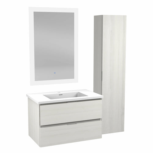 30 in. W x 20 in. H x 18 in. D Bath Vanity Set in Rich White with Vanity Top in White with White Basin and Mirror- Anzzi