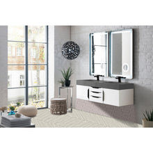 Load image into Gallery viewer, James Martin Mercer Island 59&quot; Glossy White - Matte Black Double Vanity