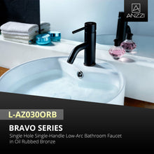 Load image into Gallery viewer, Bravo Series Single Hole Single-Handle Low-Arc Bathroom Faucet in Oil Rubbed Bronze- Anzzi