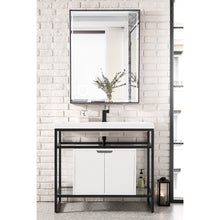 Load image into Gallery viewer, James Martin Boston 39.5&quot; Stainless Steel Sink Console with Cabinet- James Martin
