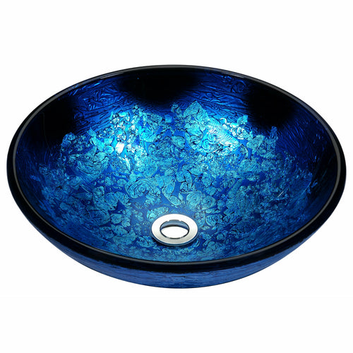 Stellar Series Deco-Glass Vessel Sink in Blue Blaze- Anzzi
