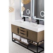 Load image into Gallery viewer, James Martin Columbia 59&quot; Latte Oak - Matte Black Double Vanity