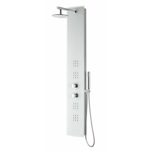 Veld Series 64 in. Full Body Shower Panel System with Heavy Rain Shower and Spray Wand in White- Anzzi