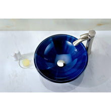 Load image into Gallery viewer, Meno Series Deco-Glass Vessel Sink in Lustrous Blue- Anzzi