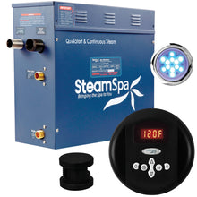 Load image into Gallery viewer, SteamSpa Indulgence 6 KW QuickStart Acu-Steam Bath Generator Package in Matte Black- SteamSpa