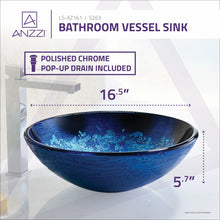 Load image into Gallery viewer, Tara Series Deco-Glass Vessel Sink in Blue Blaze- Anzzi