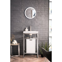 Load image into Gallery viewer, James Martin Boston 20&quot; Stainless Steel Sink Console with Storage Cabinet- James Martin