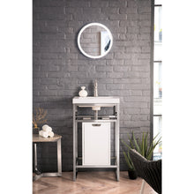 Load image into Gallery viewer, James Martin Boston 20&quot; Stainless Steel Sink Console with Storage Cabinet