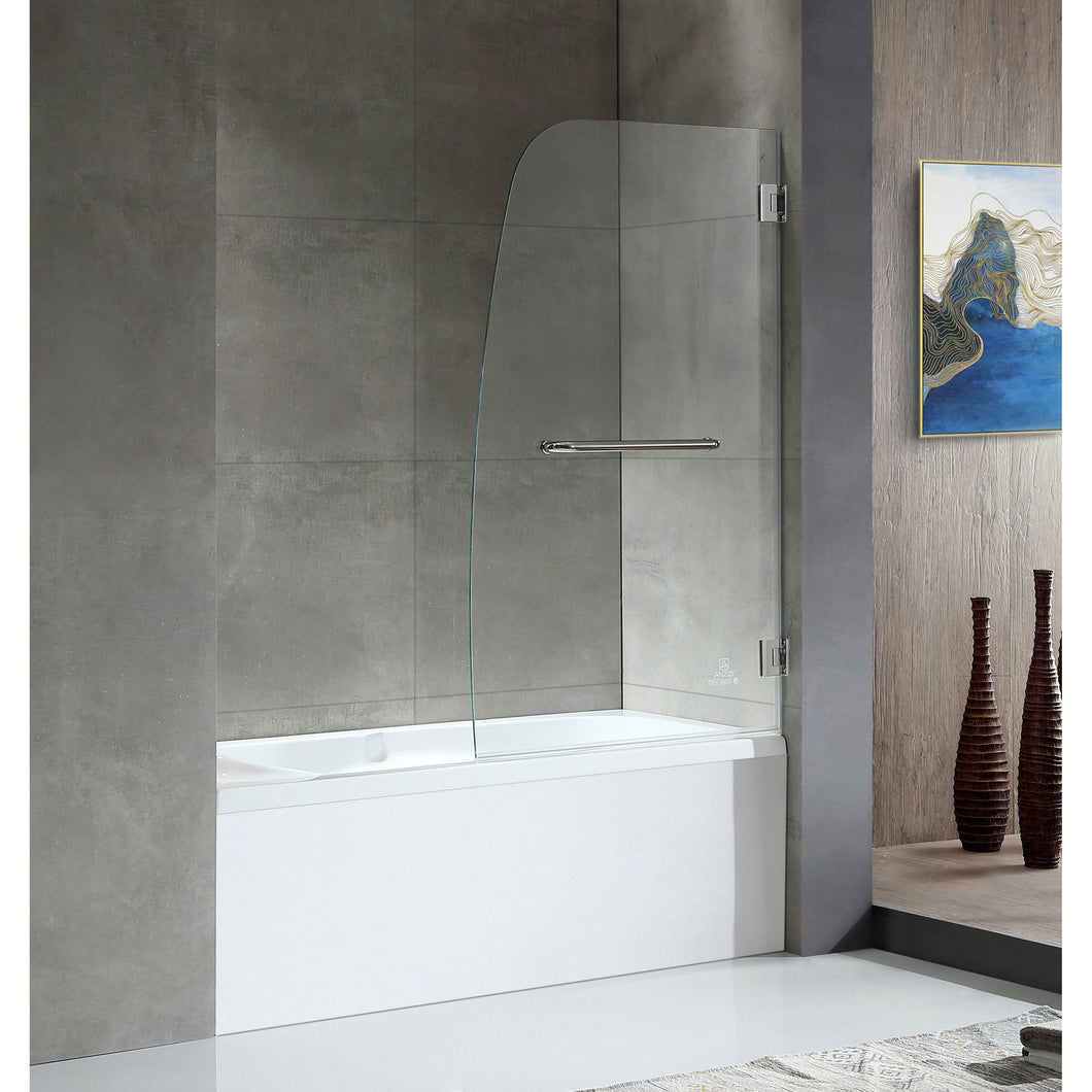 Anzzi 5 ft. Acrylic Right Drain Rectangle Tub in White With 34 in. by 58 in. Frameless Hinged Tub Door in Chrome- Anzzi