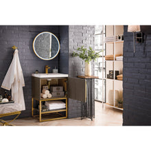 Load image into Gallery viewer, James Martin Columbia 24&quot; Ash Gray - Radiant Gold Single Vanity
