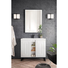 Load image into Gallery viewer, James Martin Alicante&#39; 39.5&quot; Glossy White-Matte Black Single Vanity Cabinet
