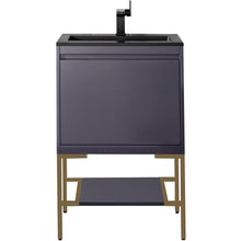 Load image into Gallery viewer, James Martin Milan 23.6&quot; Modern Grey Glossy - Radiant Gold Single Vanity with Base- James Martin
