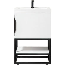 Load image into Gallery viewer, James Martin Columbia 24&quot; Glossy White - Matte Black Single Vanity- James Martin