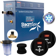 Load image into Gallery viewer, SteamSpa Royal 9 KW QuickStart Acu-Steam Bath Generator Package with Built-in Auto Drain in Matte Black- SteamSpa