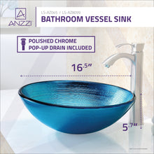 Load image into Gallery viewer, Taba Series Deco-Glass Vessel Sink in Lustrous Blue- Anzzi