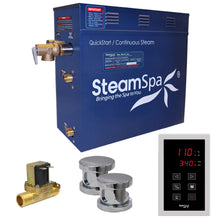 Load image into Gallery viewer, SteamSpa Oasis 10.5 KW QuickStart Acu-Steam Bath Generator Package with Built-in Auto Drain in Polished Chrome- SteamSpa