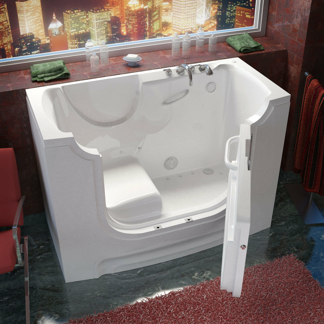 MediTub Wheel Chair Accessible 30 x 60 Right Drain White Air Jetted Wheelchair Accessible Bathtub- Meditub