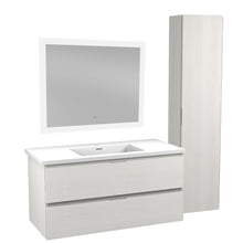 Load image into Gallery viewer, 39 in. W x 20 in. H x 18 in. D Bath Vanity Set in Rich White with Vanity Top in White with White Basin and Mirror- Anzzi