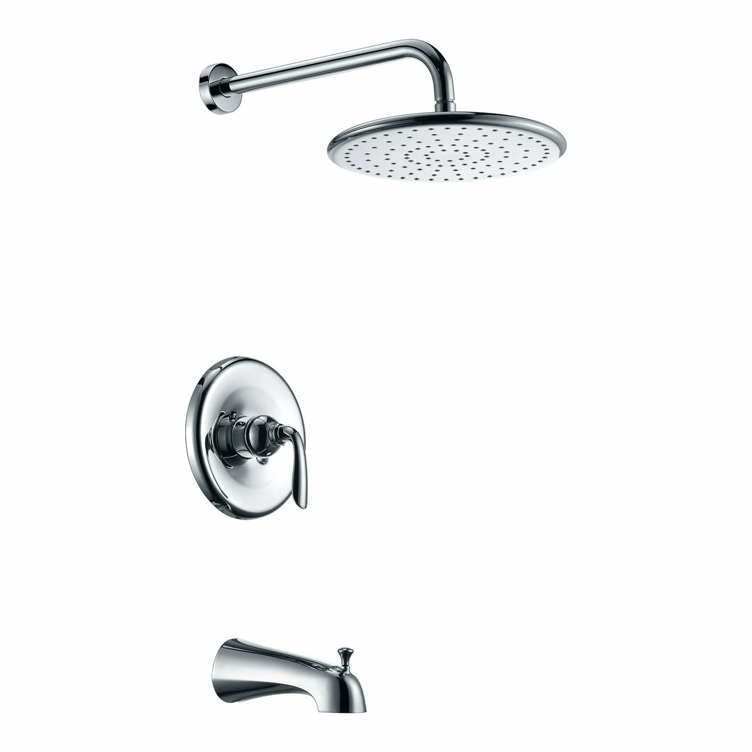 Meno Series Single-Handle 1-Spray Tub and Shower Faucet in Polished Chrome- Anzzi