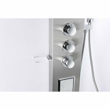 Load image into Gallery viewer, Field 58 in. Full Body Shower Panel with Heavy Rain Shower and Spray Wand in Brushed Steel- Anzzi
