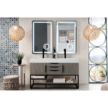 Load image into Gallery viewer, James Martin Columbia 59&quot; Ash Gray - Matte Black Double Vanity