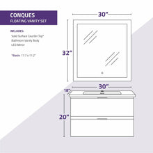 Load image into Gallery viewer, 30 in W x 20 in H x 18 in D Bath Vanity in Rich Grey with Cultured Marble Vanity Top in White with White Basin &amp; Mirror- Anzzi