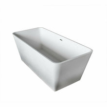 Load image into Gallery viewer, Cenere 4.9 ft. Man-Made Stone Center Drain Freestanding Bathtub in Matte White- Anzzi