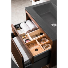 Load image into Gallery viewer, James Martin Milan 23.6&quot; Mid Century Walnut - Matte Black Single Vanity with Base