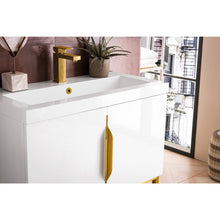 Load image into Gallery viewer, James Martin Columbia 31.5&quot; Glossy White - Radiant Gold Single Vanity