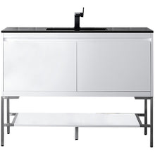 Load image into Gallery viewer, James Martin Milan 47.3&quot; Glossy White - Brushed Nickel Single Vanity- James Martin