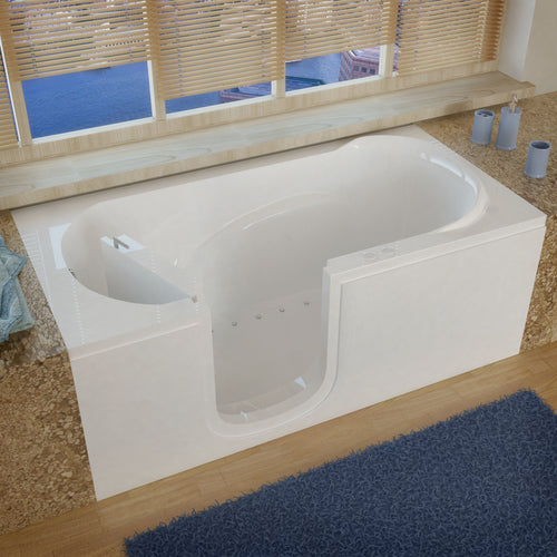 MediTub Step-In 30 x 60 Left Drain White Air Jetted Step-In Bathtub- Meditub