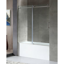 Load image into Gallery viewer, Anzzi 5 ft. Acrylic Left Drain Rectangle Tub in White With 60 in. x 62 in. Frameless Sliding Tub Door in Brushed Nickel- Anzzi