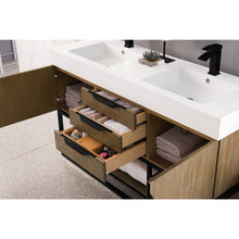 Load image into Gallery viewer, James Martin Columbia 59&quot; Latte Oak - Matte Black Double Vanity