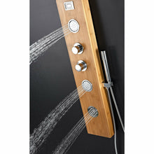 Load image into Gallery viewer, Crane 60 in. Full Body Shower Panel with Heavy Rain Shower and Spray Wand in Natural Bamboo- Anzzi