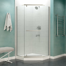 Load image into Gallery viewer, Castle Series 49 in. x 72 in. Semi-Frameless Shower Door with TSUNAMI GUARD in Brushed Nickel- Anzzi