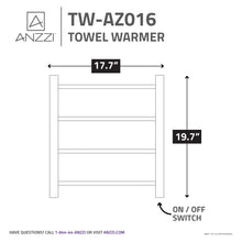 Load image into Gallery viewer, Magnus Series 4-Bar Stainless Steel Wall Mounted Electric Towel Warmer Rack in Brushed Nickel- Anzzi