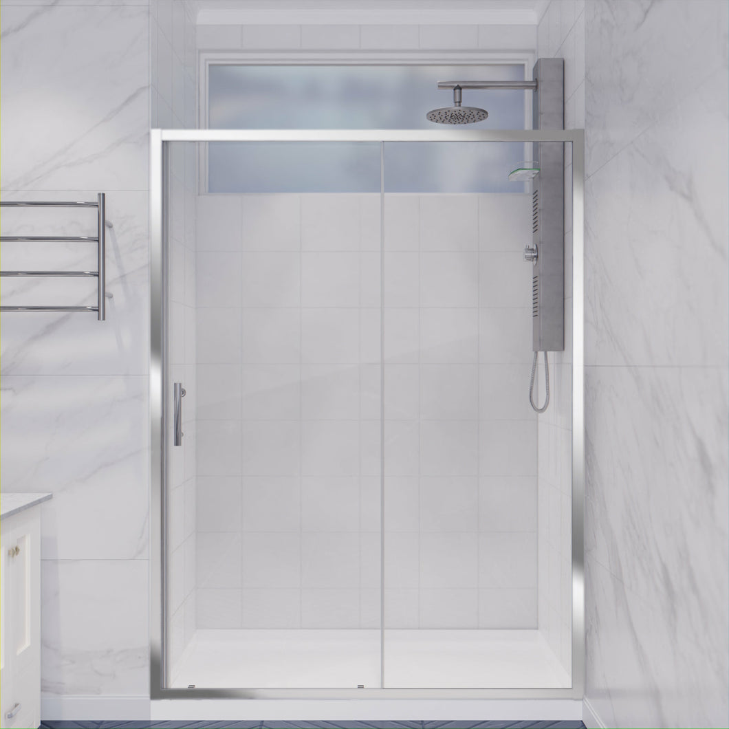 Halberd 48 in. x 72 in. Framed Shower Door with TSUNAMI GUARD in Polished Chrome- Anzzi