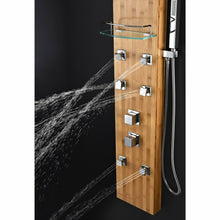 Load image into Gallery viewer, Crane 60 in. Full Body Shower Panel with Heavy Rain Shower and Spray Wand in Natural Bamboo- Anzzi