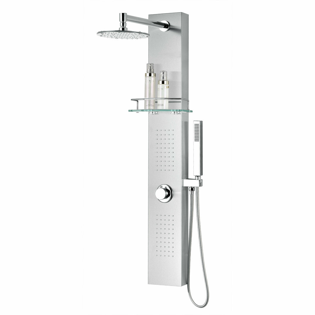 Coastal 44 in. Full Body Shower Panel with Heavy Rain Shower and Spray Wand in Brushed Steel- Anzzi