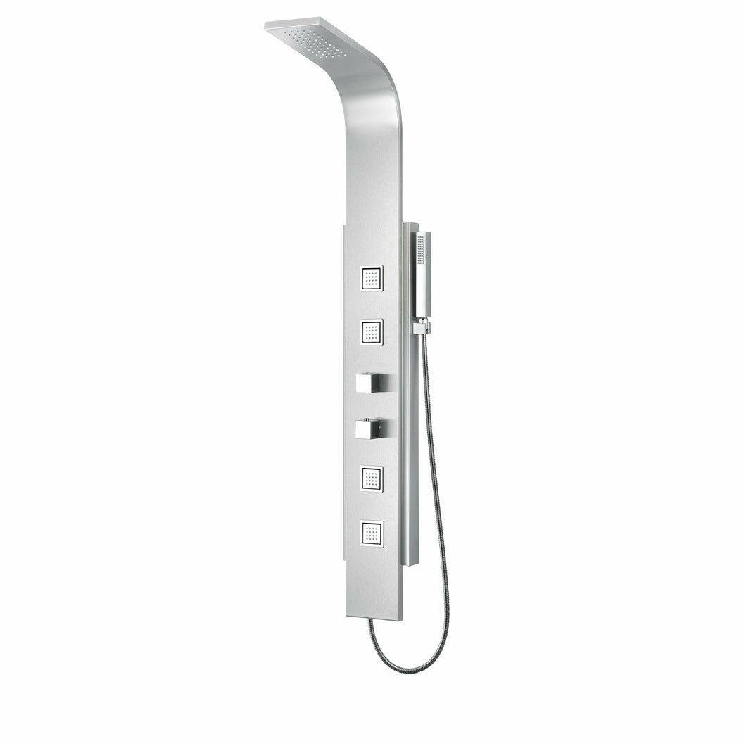 Visor 60 in. Full Body Shower Panel with Heavy Rain Shower and Spray Wand in Brushed Steel- Anzzi