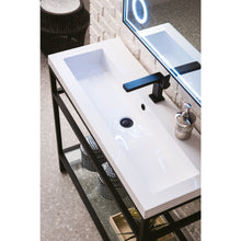 Load image into Gallery viewer, James Martin Boston 39.5&quot; Matte Black Stainless Steel Sink Console