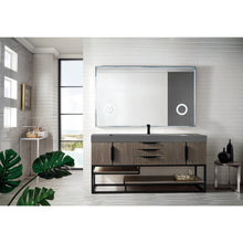 Load image into Gallery viewer, James Martin Columbia 72&quot; Ash Gray - Matte Black Single Vanity