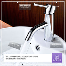 Load image into Gallery viewer, Bravo Series Single Hole Single-Handle Low-Arc Bathroom Faucet in Polished Chrome- Anzzi