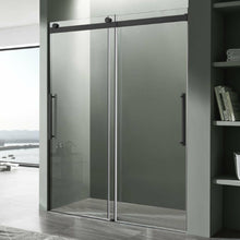 Load image into Gallery viewer, Stellar Series 48 in. x 76 in. Frameless Sliding Shower Door with Handle in Matte Black- Anzzi